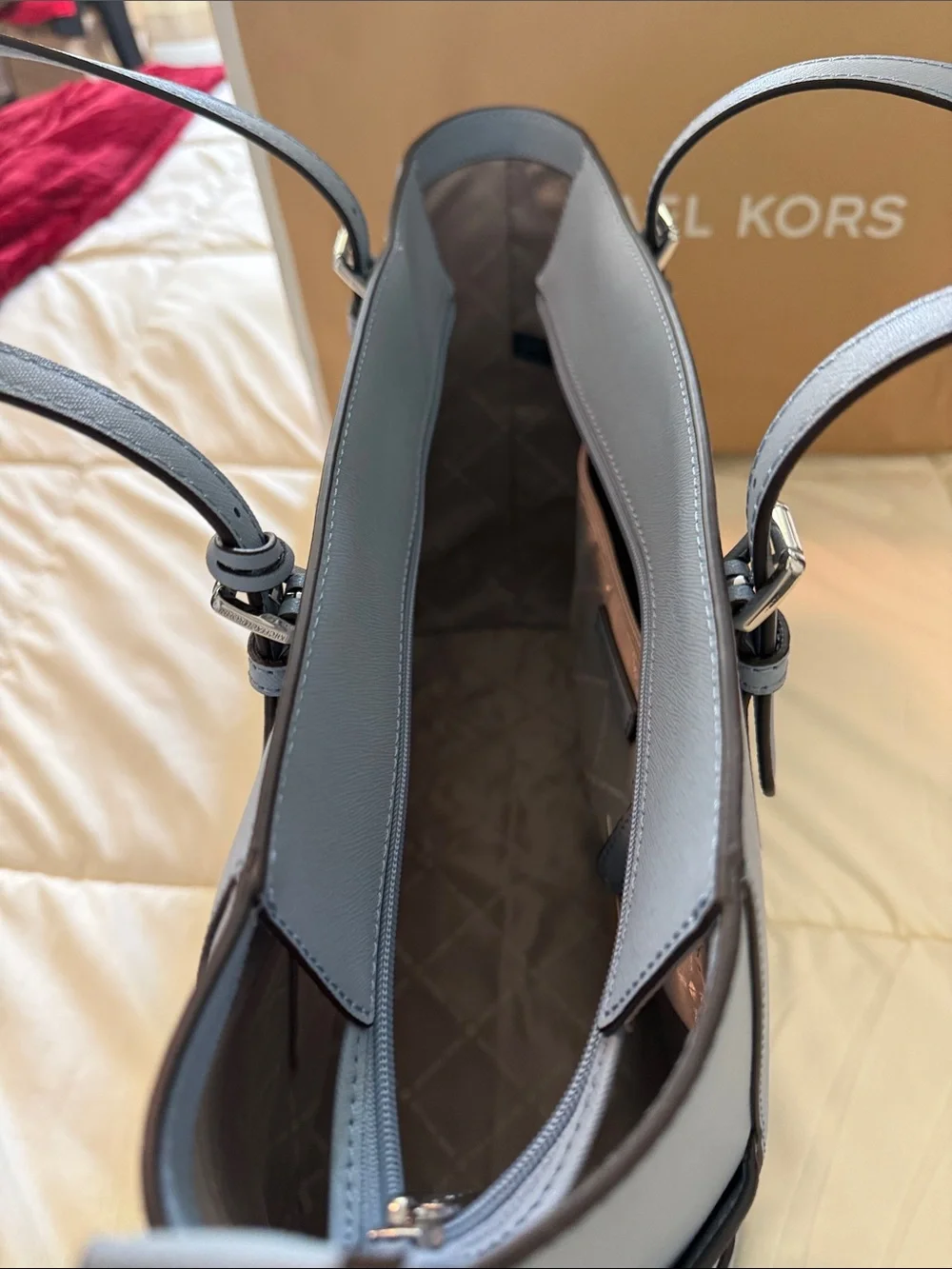Michael Kors Light Blue Saffiano Leather Tote - Picture 2 of 7